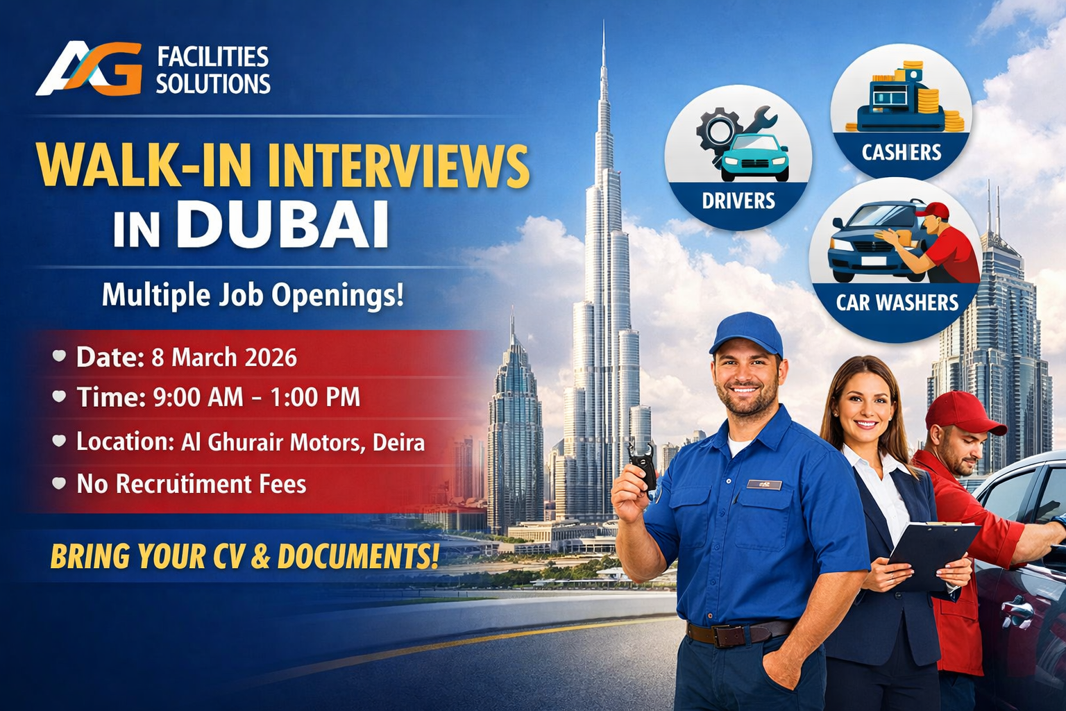 AG Facilities Solutions Walk-In Interview in Dubai – Latest Job Opportunity
