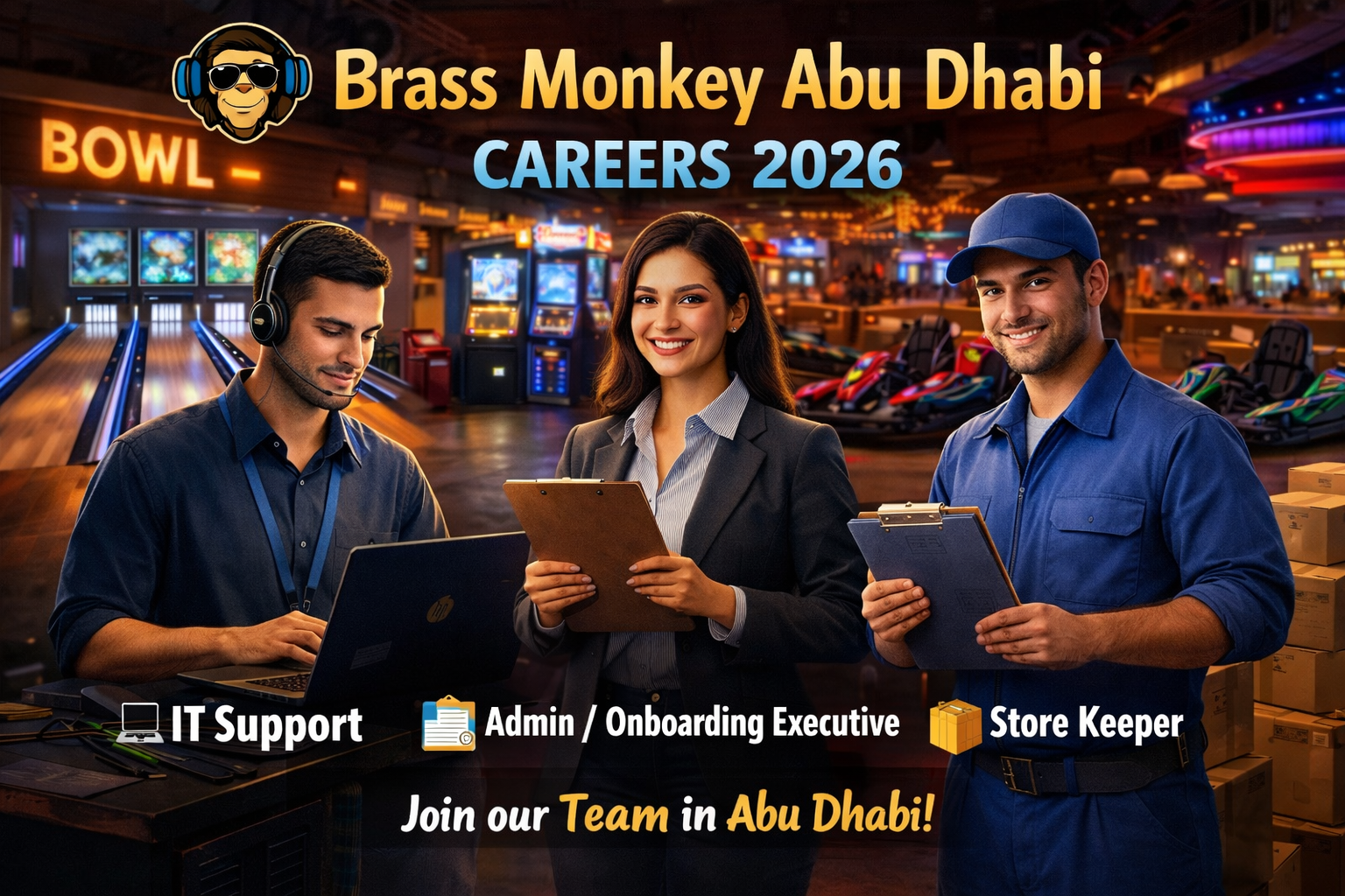 Brass Monkey Abu Dhabi Careers 2026 – Latest Jobs for IT Support, Admin, and Store Keeper